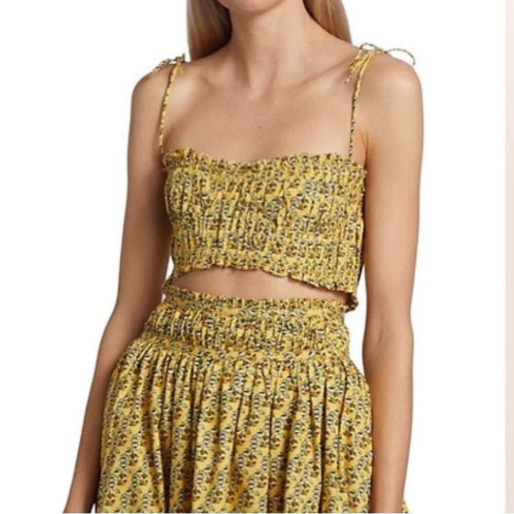 NWT - RHODE -Pooja Cotton-Poplin Floral Print Midi Skirt